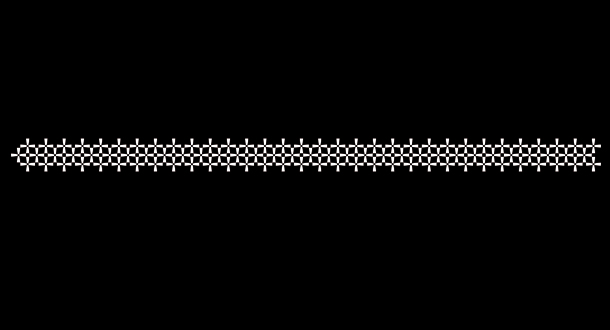 D’après Constantin brancusi Tesselation Découpe vinyle noir (2015),  dimensions : 150 x 9 cm